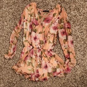 Floral Long Sleeve Romper
